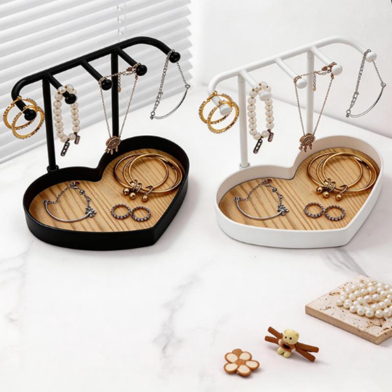 Wood Ring Blank - Sieradenorganizer Displaystandaard met houten bakje voor